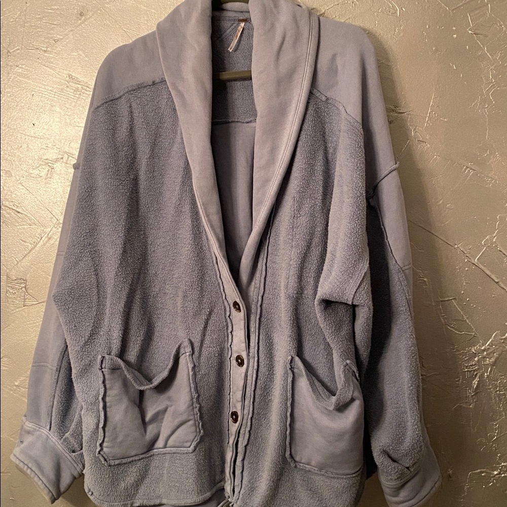 Free People Light Blue Knit Cardigan